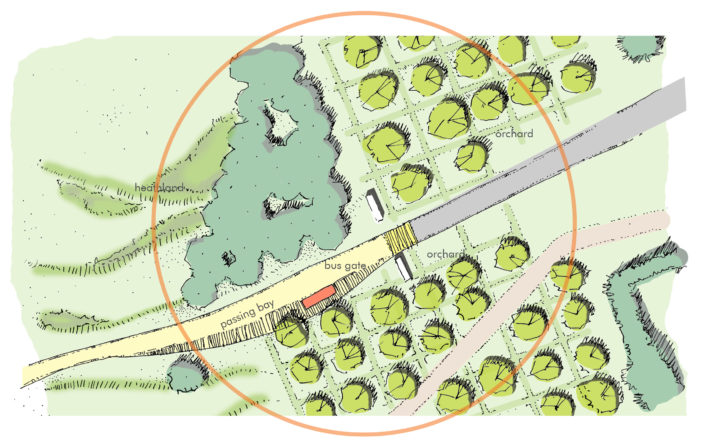 Detail plan of potential busway